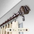 Kd Encimera 1 in. Harrison Curtain Rod with 160 to 240 in. Extension, Mahogany KD3726039